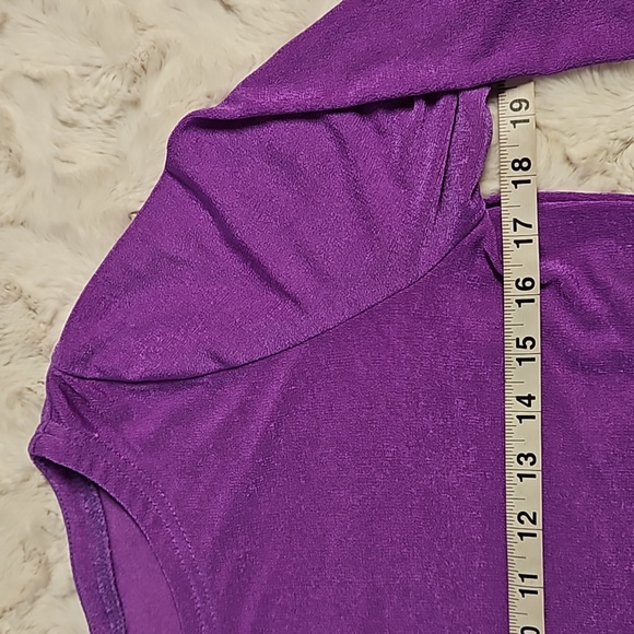 Rikki J. New York purple Med. slinky shimmery top casual EUC - Picture 6 of 7